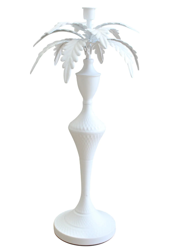 Palm Candle Holder - White