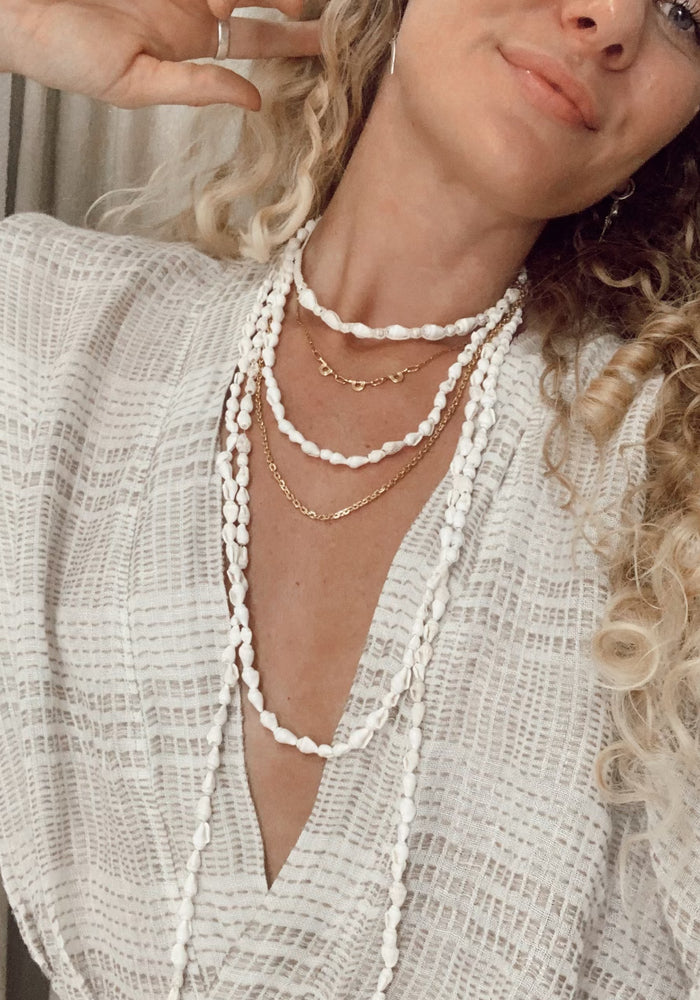White Shell Strand Necklace